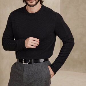 BANANA REPUBLIC Double Knit Crew Neck T-Shirt - BLACK #734159
